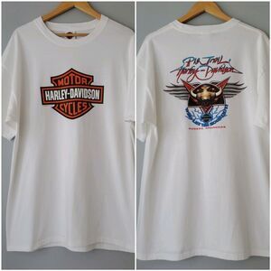 Harley Davidson White Rogers AR Pig Trail Who Let The Dogs Out Tee Shirt Mens XL